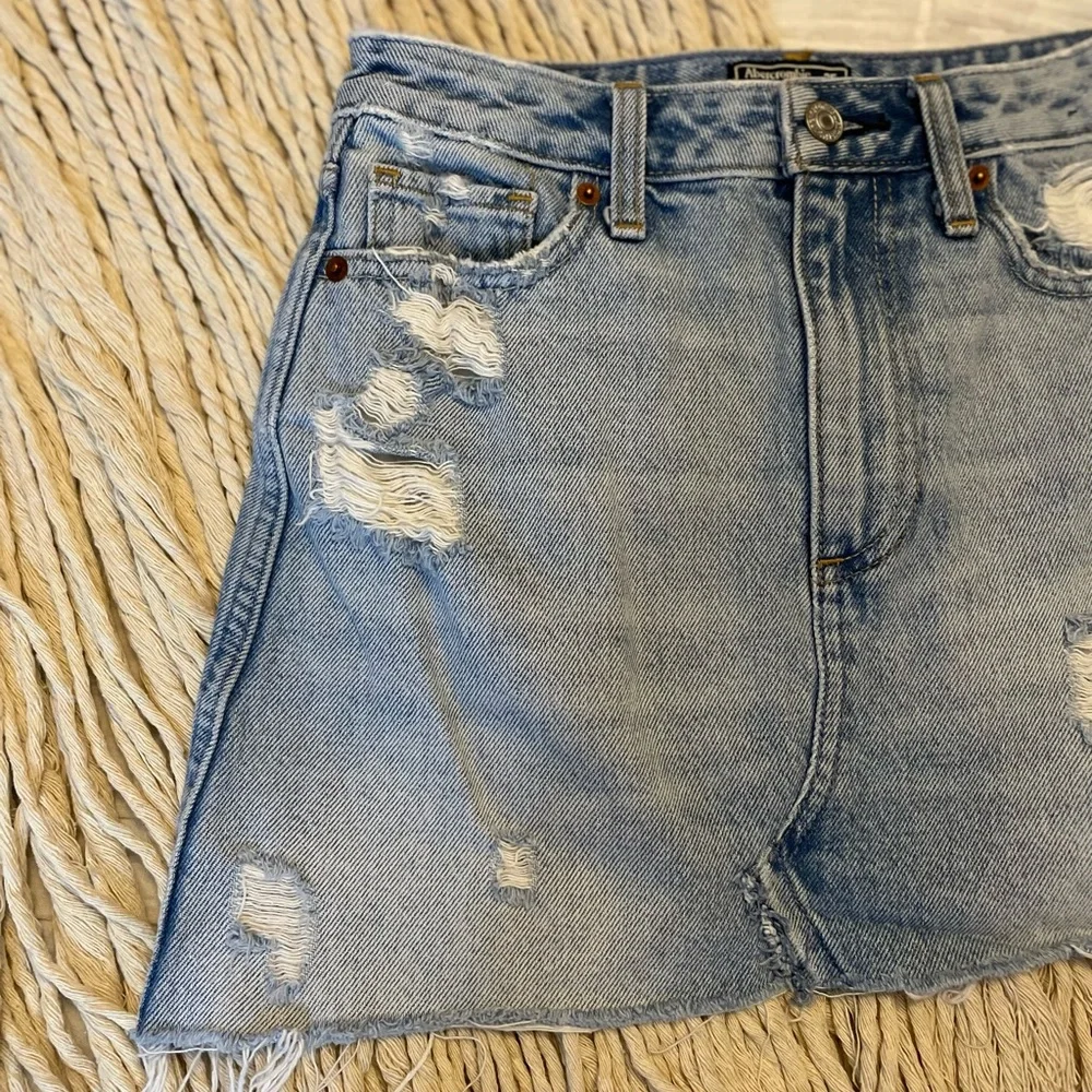 ABERCROMBIE & FITCH Zoe Natural Rise Vintage A-Line Skirt Denim Mini Y2K Size 0